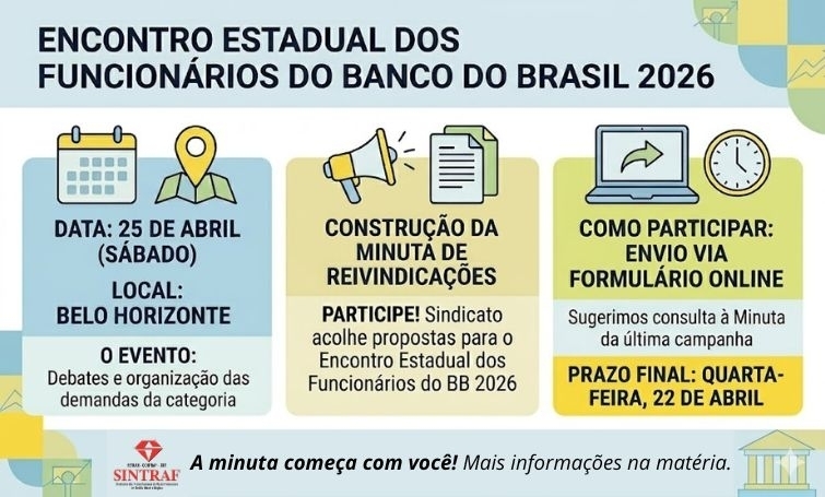 Participe! Sindicato acolhe propostas para o Encontro Estadual dos Funcion&aacute;rios do Banco do Brasil 2026